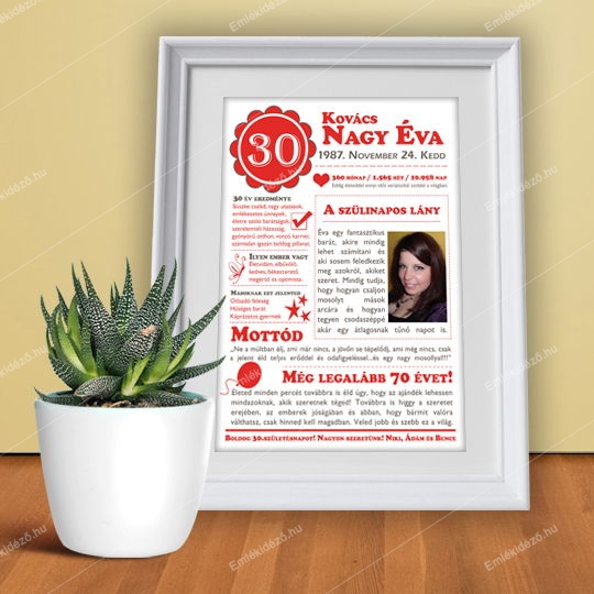 Kerek szülinap poszter Ajándék Alkalmakra Kerek szülinap poszter a legszebb ajándék